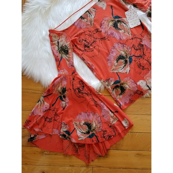 Free People Birds of Paradise off the shoulder bell sleeve top XS - Picture 3 of 7